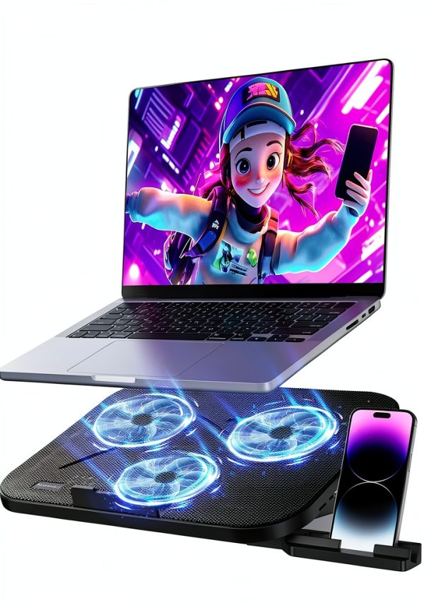AISUNKUTECH Laptop Cooling Pad 3 Fans Ergonomic Design-0