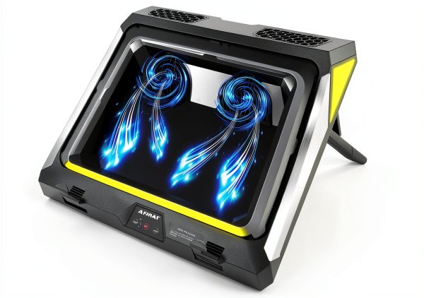 Laptop Cooling Pad AFMAT Twin Turbo Black-0