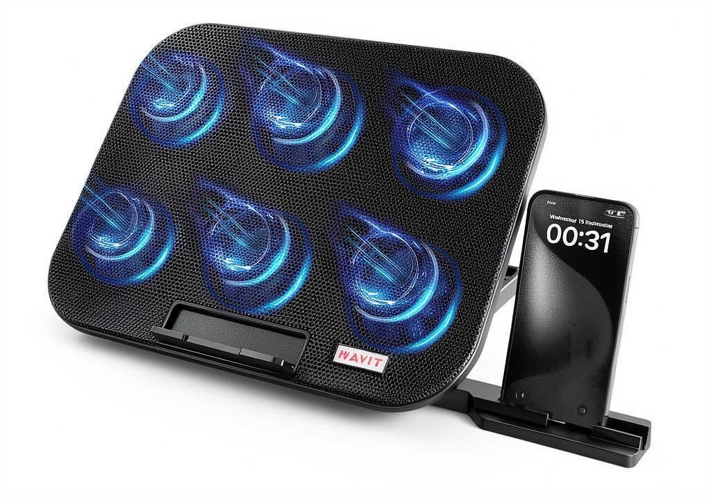 havit laptop cooling pad with 6 fans