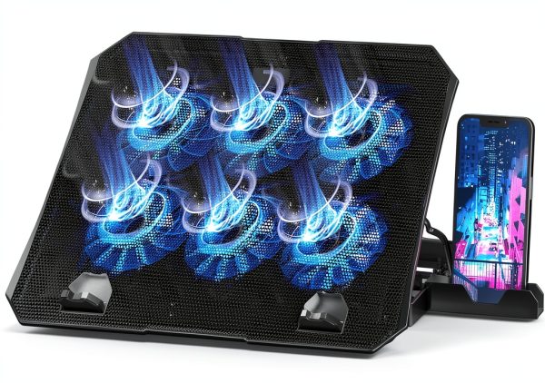 Laptop Cooling Pad AICHESON Blue LED Metal Mesh-0