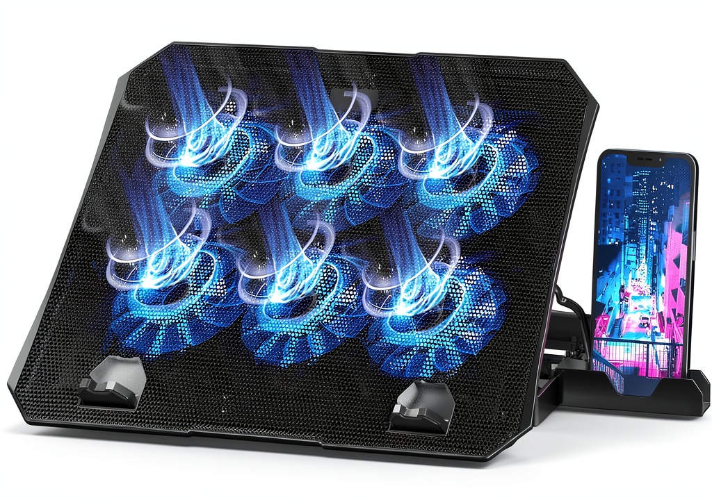 AICHESON laptop cooling pad in a modern office setting