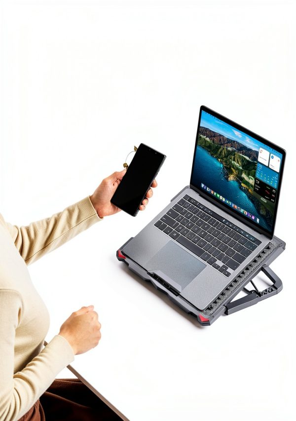 AICHESON Laptop Cooling Pad Metal Mesh Red S035-2