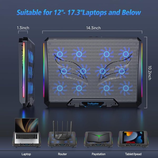 Trullypine Laptop Cooling Pad 12 Fans Design-1