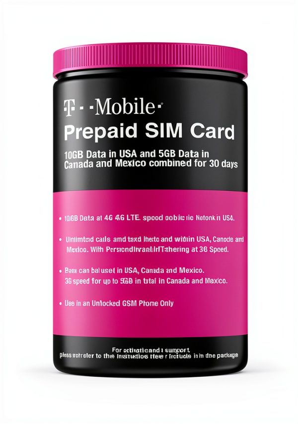 TMobile 10GB 4G LTE Data Prepaid Travel SIM Card for USA-1