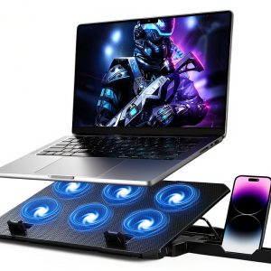 Laptop Cooling Pad WINFII 6 Fan Metal Mesh Design-0