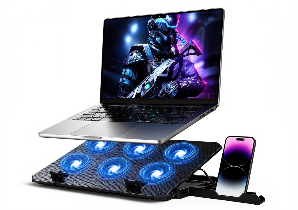 WINFII laptop cooling pad in a home office setting