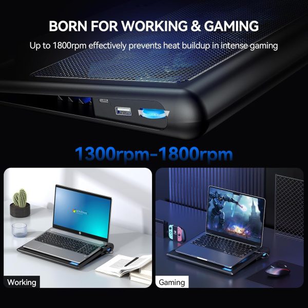 TECKNET Laptop Cooling Pad Blue-2