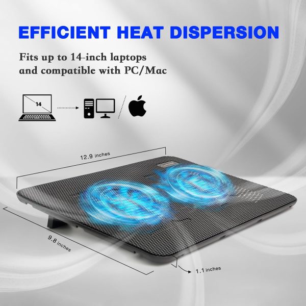 Coolertek Laptop Cooling Pad Blue Light-4