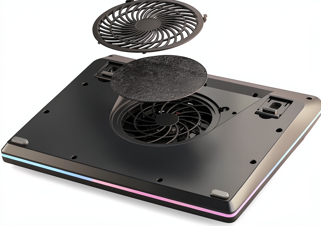 Installing llano Laptop Cooling Pads Compatible Pavo Monitor Arm on a wooden desk