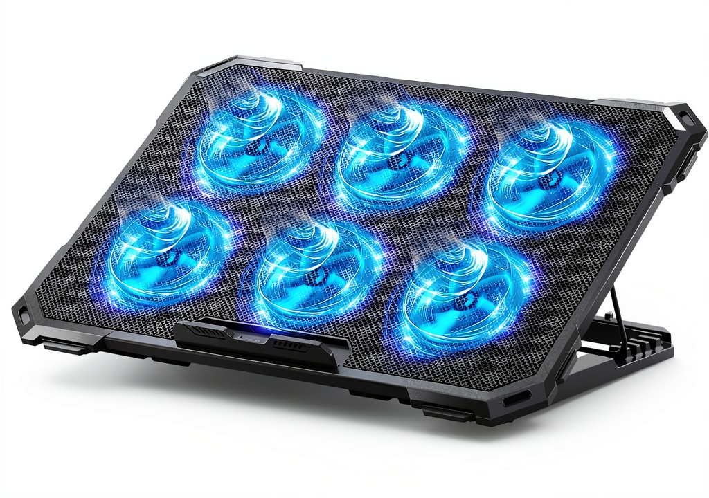ICE COOREL laptop cooling pad with mesh design and six fans