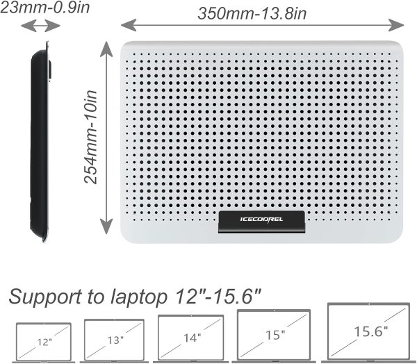 Laptop Cooling Pad Silver ICE COOREL Electronics-6