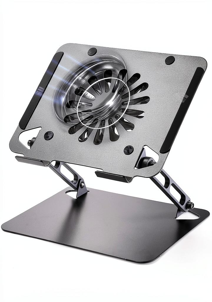 Installing Soundance Laptop Cooling Stand LS3 on a wooden desk