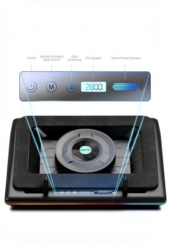 Laptop Cooling Pad llano V12 Black with RGB-4
