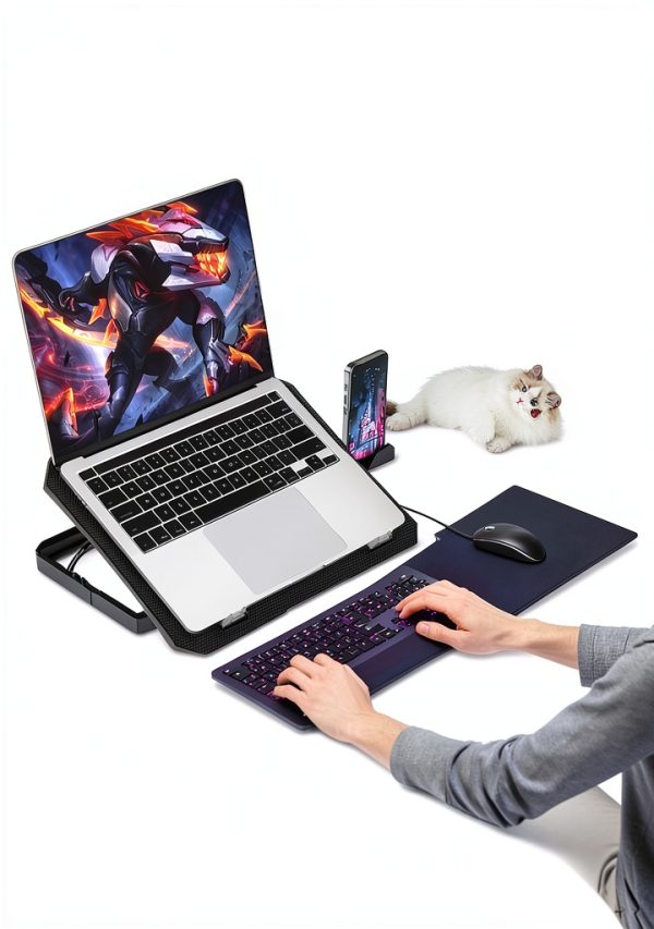 Laptop Cooling Pad AICHESON Blue LED Metal Mesh-5