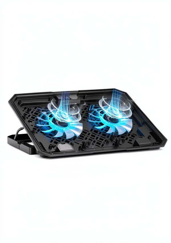 KeiBn Laptop Cooling Pad Metal Mesh Dual Fan Blue-1