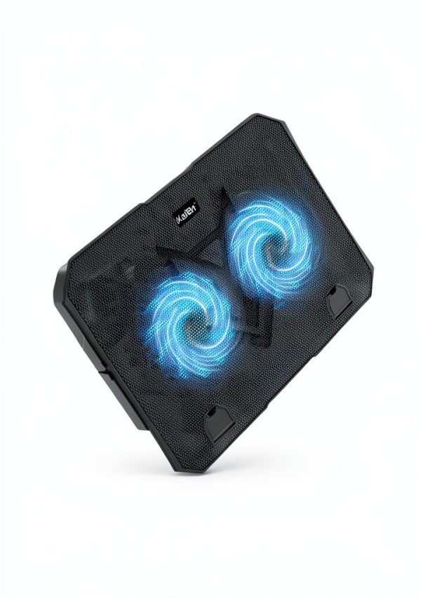 KeiBn Laptop Cooling Pad Metal Mesh Dual Fan Blue-6