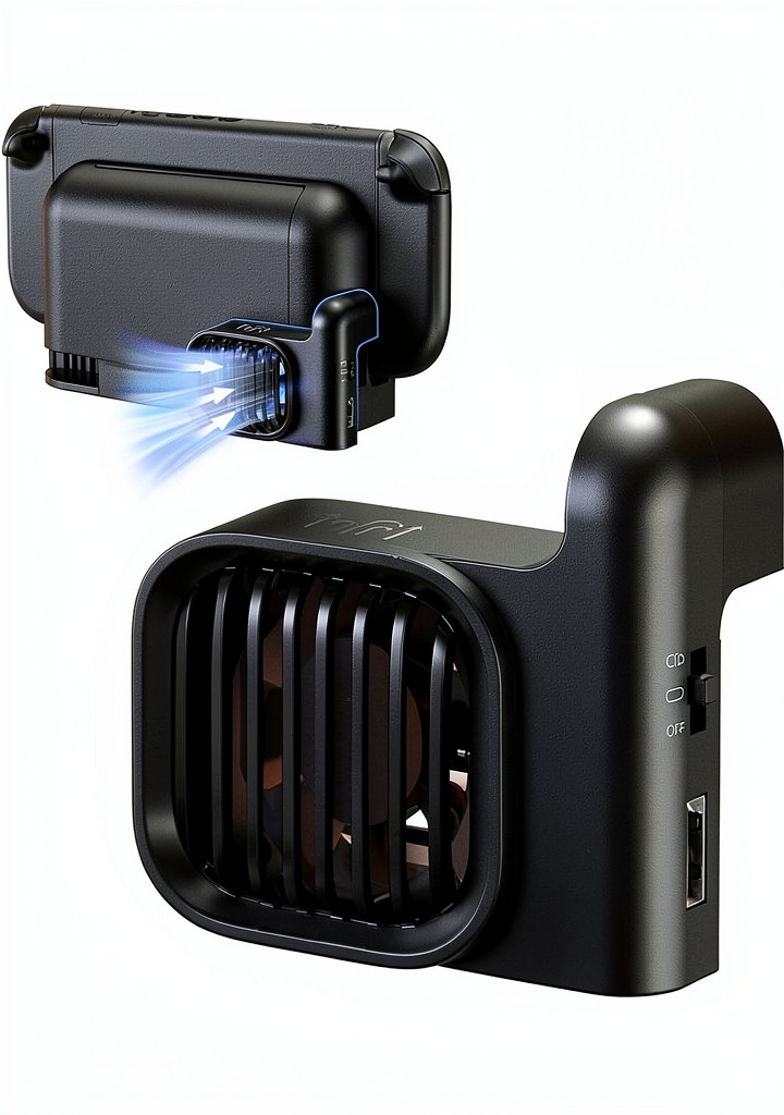 WAXITY Switch 2 Dock Fan installed on a Nintendo Switch 2 Dock