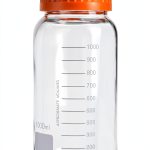 Moonetto GL80 1000 mL Orange Wide‑Mouth Graduated Lab Bottle (3‑Piece)-0
