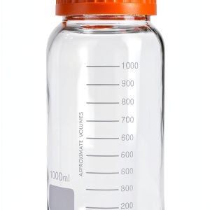 Moonetto GL80 1000 mL Orange Wide‑Mouth Graduated Lab Bottle (3‑Piece)-0