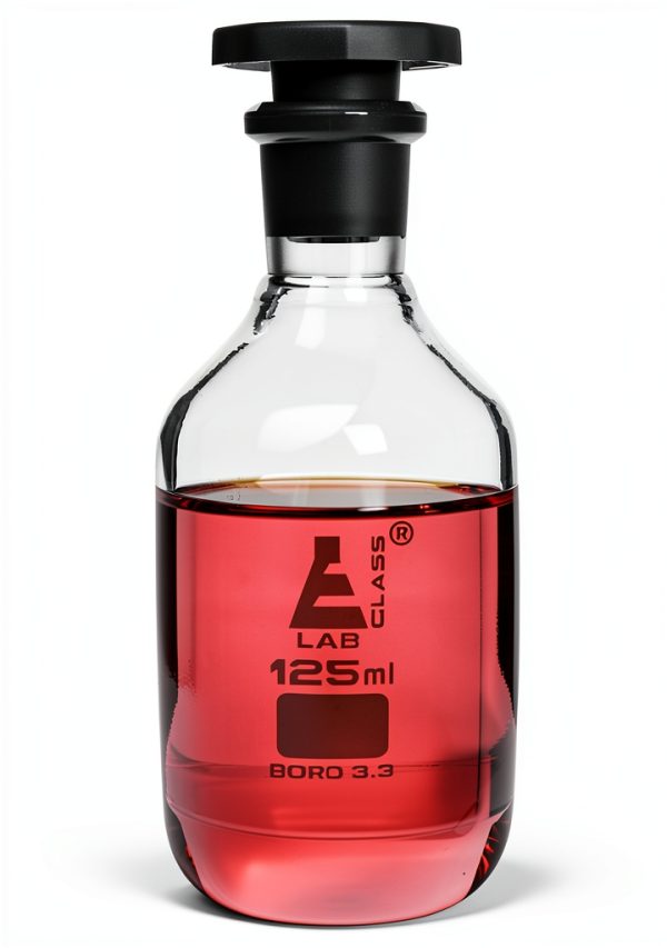 EISCO 125mL Glass Reagent Bottle with Acid Proof Polypropylene Stopper-1