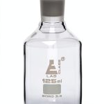 EISCO 125mL Glass Reagent Bottle with Acid Proof Polypropylene Stopper-0