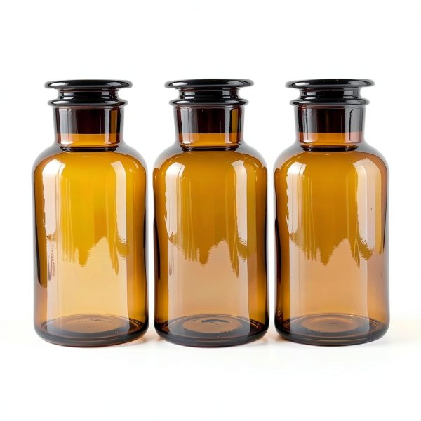 Lab Glass Storage Bottles with Lids, 3 Pcs 125ml Wide Mouth Glass Storage with Ground Stopper, Used for Lab, Home Decorative(Amber)-5