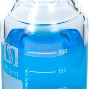 ALWSCI 250ml Graduated Glass Storage Bottle Blue GL45 Screw Cap-0