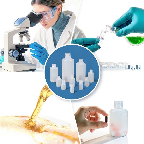 3.4oz Narrow Mouth Plastic Bottles UMETASS HDPE Graduated Lab Set-5