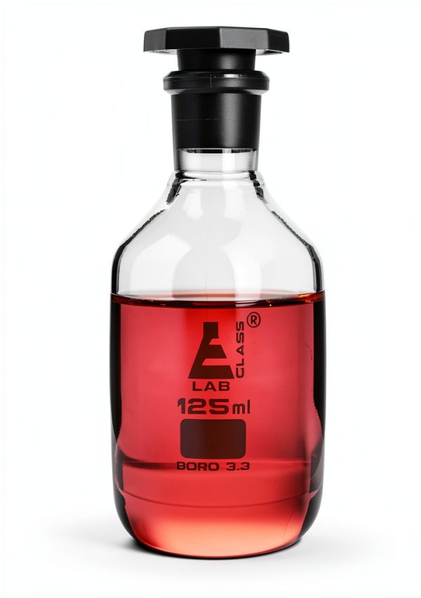 EISCO 125mL Glass Reagent Bottle with Acid Proof Polypropylene Stopper-7