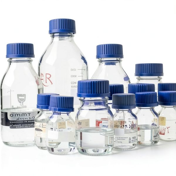 PATIKIL 8-Pack 50ml Borosilicate Reagent Bottles with Blue Screw Cap-4
