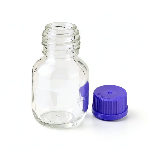 PATIKIL 8-Pack 50ml Borosilicate Reagent Bottles with Blue Screw Cap-1