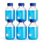 Media Storage Bottles Irenare 8pcs Borosilicate 500ml Blue GL45 Caps-0