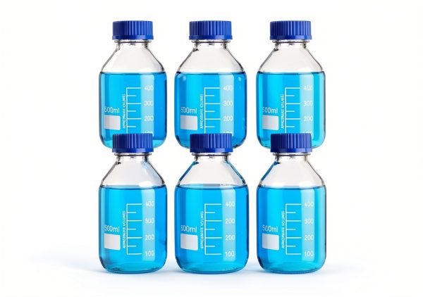 Media Storage Bottles Irenare 8pcs Borosilicate 500ml Blue GL45 Caps-0