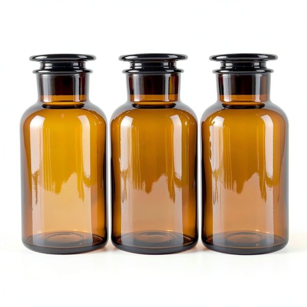 Lab Glass Storage Bottles with Lids, 3 Pcs 125ml Wide Mouth Glass Storage with Ground Stopper, Used for Lab, Home Decorative(Amber)-4